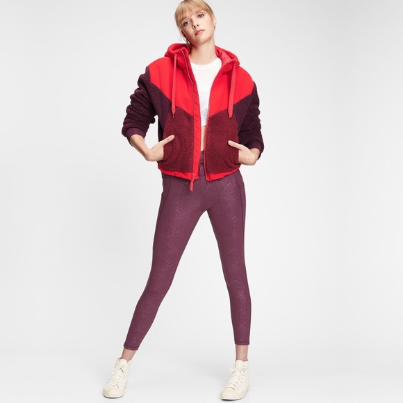 gap fit  sherpa fleece hooded jacket m tall - Picture 6 of 16